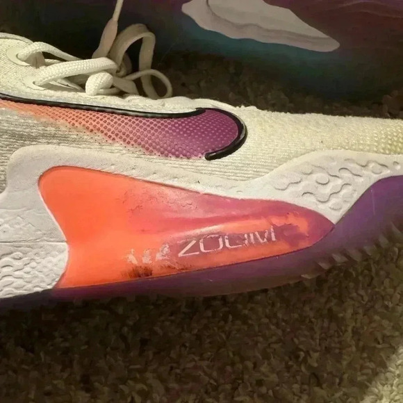 Nike Air Zoom BB NYX ‘White Hyper Violet Crimson’ Size Men’s 8.5 - Picture 6 of 10